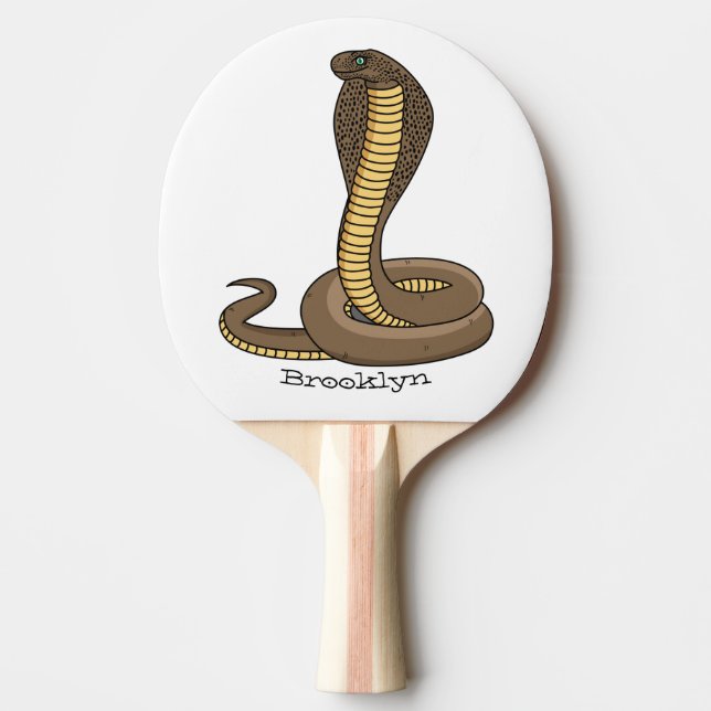 Raquete De Ping Pong Ilustração de cobra marrom (Frente)