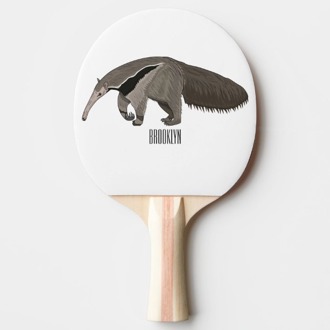 Raquete De Ping Pong Ilustração de desenho animado (Frente)