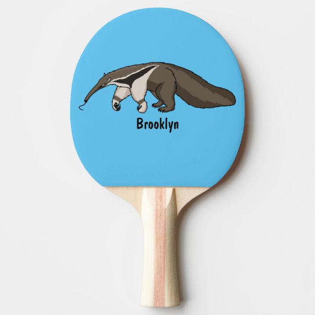 Raquete De Ping Pong Ilustração de desenho animado alegre de uma acompa (Frente)