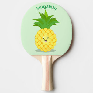 Raquete De Ping Pong Ilustração de desenho animado de abacaxi