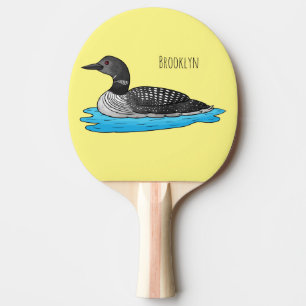 Raquete De Ping Pong Ilustração de desenho animado de aves soltas