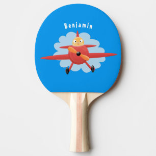 Raquete De Ping Pong Ilustração de desenho animado de avião vermelho