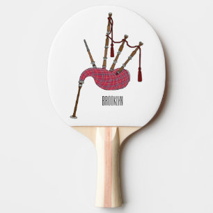 Raquete De Ping Pong Ilustração de desenho animado de Bagpipe