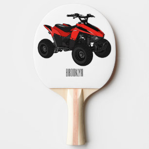Raquete De Ping Pong Ilustração de desenho animado de bicicleta atv