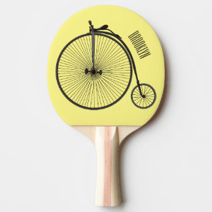 Raquete De Ping Pong Ilustração de desenho animado de bicicleta de alta