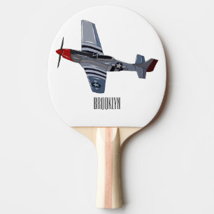 Raquete De Ping Pong Ilustração de desenho animado de bombardeiro