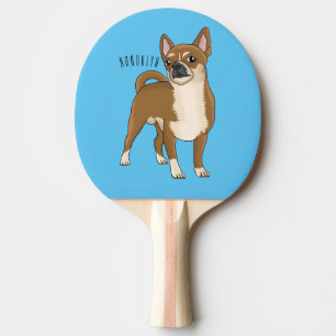 Raquete De Ping Pong Ilustração de desenho animado de cachorro Chihuahu