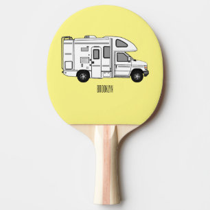 Raquete De Ping Pong Ilustração de desenho animado de Campervan