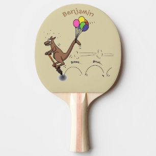 Raquete De Ping Pong Ilustração de desenho animado de canguru humor aus