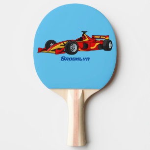 Raquete De Ping Pong Ilustração de desenho animado de carros de alta ve