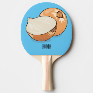 Raquete De Ping Pong Ilustração de desenho animado de cebola