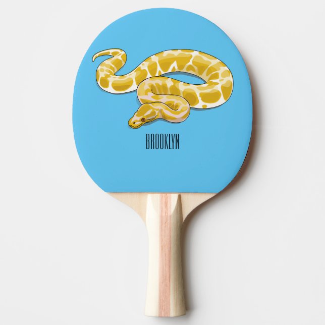 Raquete De Ping Pong ilustração de desenho animado de cobra python birm (Frente)