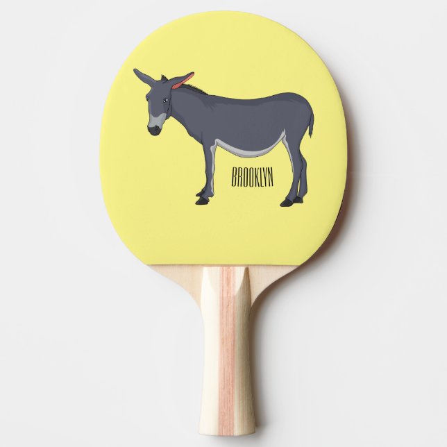 Raquete De Ping Pong Ilustração de desenho animado de Donkey (Frente)
