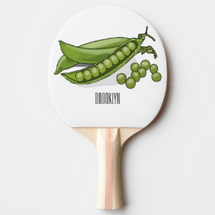 Raquete De Ping Pong Ilustração de desenho animado de ervilha