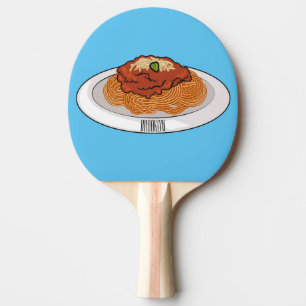 Raquete De Ping Pong Ilustração de desenho animado de espaguete