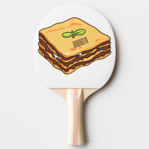 Raquete De Ping Pong Ilustração de desenho animado de Lasagna