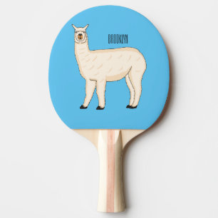 Raquete De Ping Pong Ilustração de desenho animado de Llama