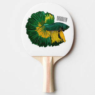 Raquete De Ping Pong Ilustração de desenho animado de peixe lutador sia