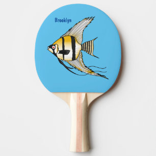 Raquete De Ping Pong Ilustração de desenho animado de tamboril riscad