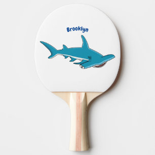Raquete De Ping Pong Ilustração de desenho animado de tubarão-martelo
