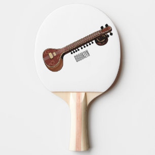 Raquete De Ping Pong Ilustração de desenho animado de violão