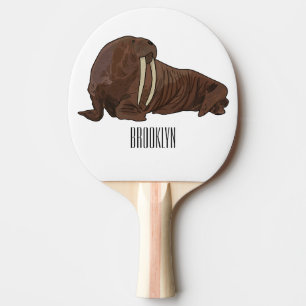 Raquete De Ping Pong Ilustração de desenho animado de Walrus