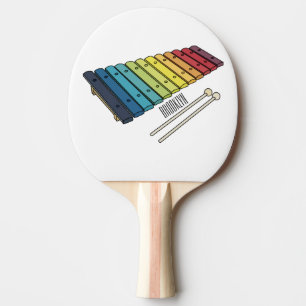 Raquete De Ping Pong Ilustração de desenho animado de xilofone