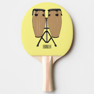 Raquete De Ping Pong Ilustração de desenho animado do tambor de bongo