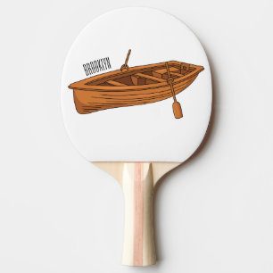Raquete De Ping Pong Ilustração de desenho animado em Rowboat