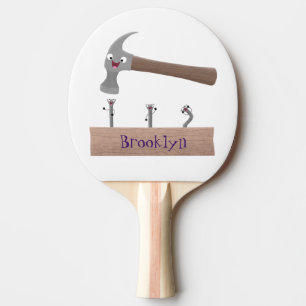 Raquete De Ping Pong Ilustração de desenho animado, engraçada e de m