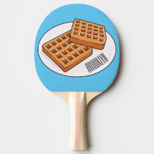 Raquete De Ping Pong Ilustração de desenho animado Waffle