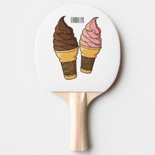 Raquete De Ping Pong ilustração de desenho de cone de sorvete