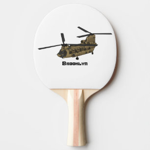 Raquete De Ping Pong Ilustração de helicóptero militar Chinook