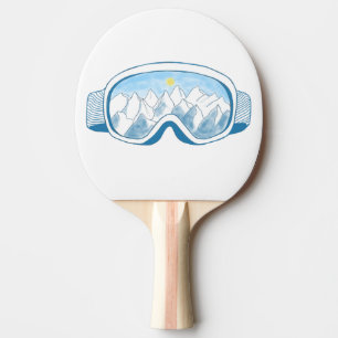 Raquete De Ping Pong Ilustração de Óculos de Esqui de Montanha