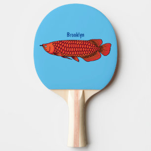 Raquete De Ping Pong Ilustração de peixe Arowana vermelho em desenho an