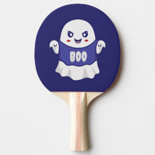 Raquete De Ping Pong Ilustração Divertida de Fantasma Assustador para D