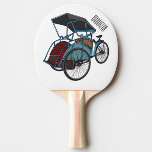 Raquete De Ping Pong Ilustração do desenho do rickshaw Ciclo