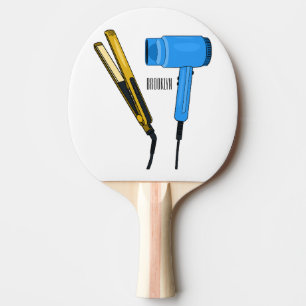Raquete De Ping Pong Ilustração do secador de cabelo e do alisador de c
