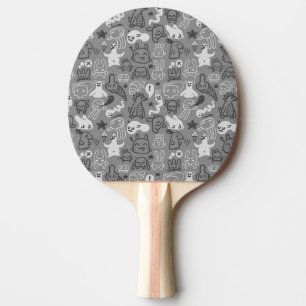 Raquete De Ping Pong ilustração do teste padrão dos doodles