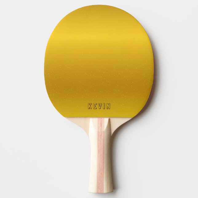 Raquete De Ping Pong Imagem da pá pingue-pongue de fundo de ouro metáli (Frente)
