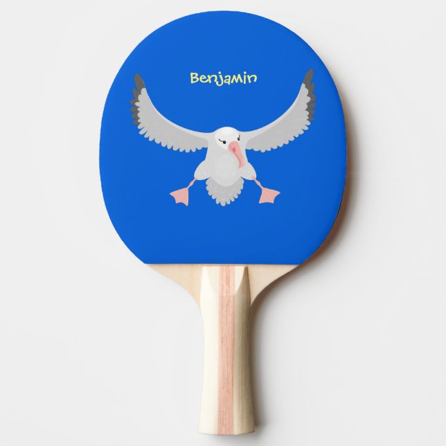 Raquete De Ping Pong Imagem de desenho animado de aves voadoras de alba (Frente)
