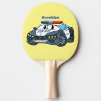 Imagem de desenho animado de carro da polícia feli