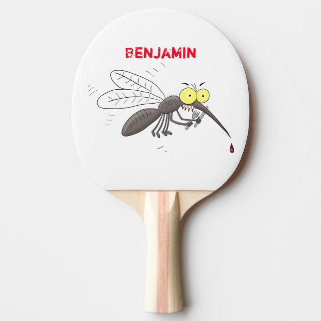 Raquete De Ping Pong Imagem de desenho animado de insetos mosquitos eng (Frente)