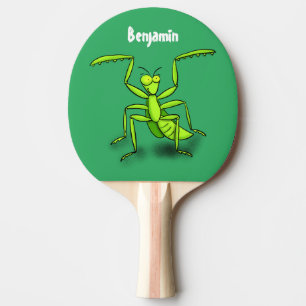 Raquete De Ping Pong Imagem de desenho animado de louva-a-deus engraçad