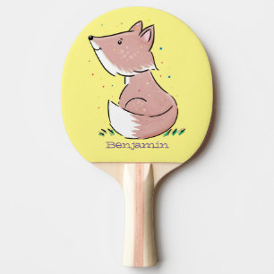 Raquete De Ping Pong Imagem de desenho animado de raposas de bebês