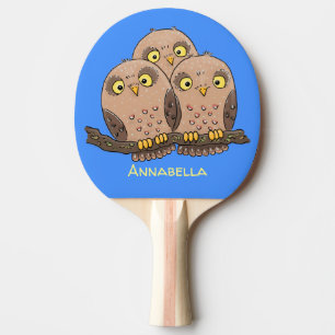 Raquete De Ping Pong Imagem de desenho animado de uma coruja de bebê bo