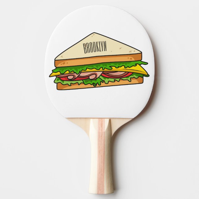Raquete De Ping Pong Imagem de desenhos em Sandwich (Frente)