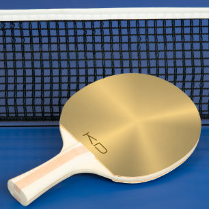 Raquete De Ping Pong Imagem De Fundo Dourado Metálico