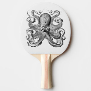 Raquete De Ping Pong Imagem de polvo Negro por Ernst Haeckel