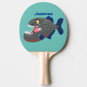 Raquete De Ping Pong Imagem de uma piranha engraçada e famosa